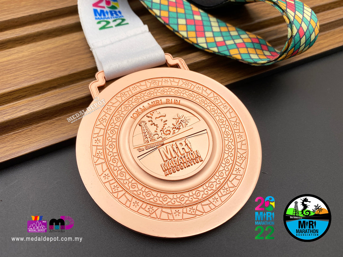 Miri Marathon 2022 medal by Medal Depot