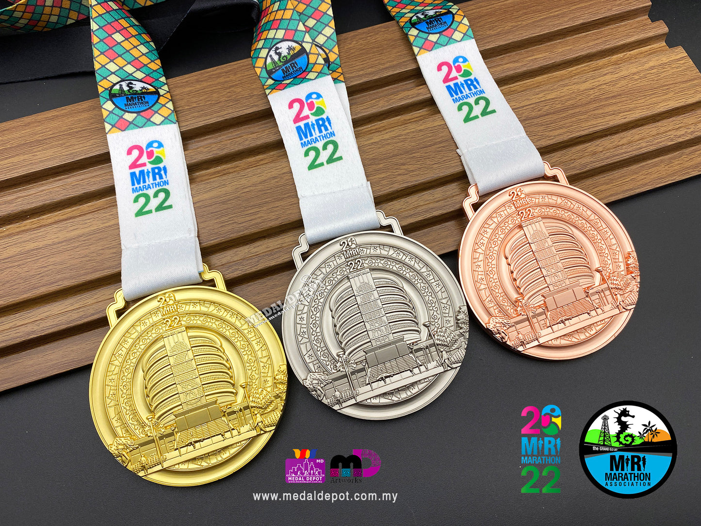 Miri Marathon 2022 medal by Medal Depot