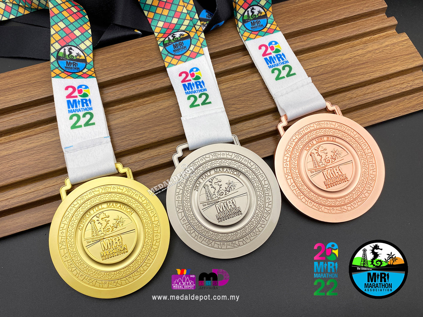 Miri Marathon 2022 medal by Medal Depot