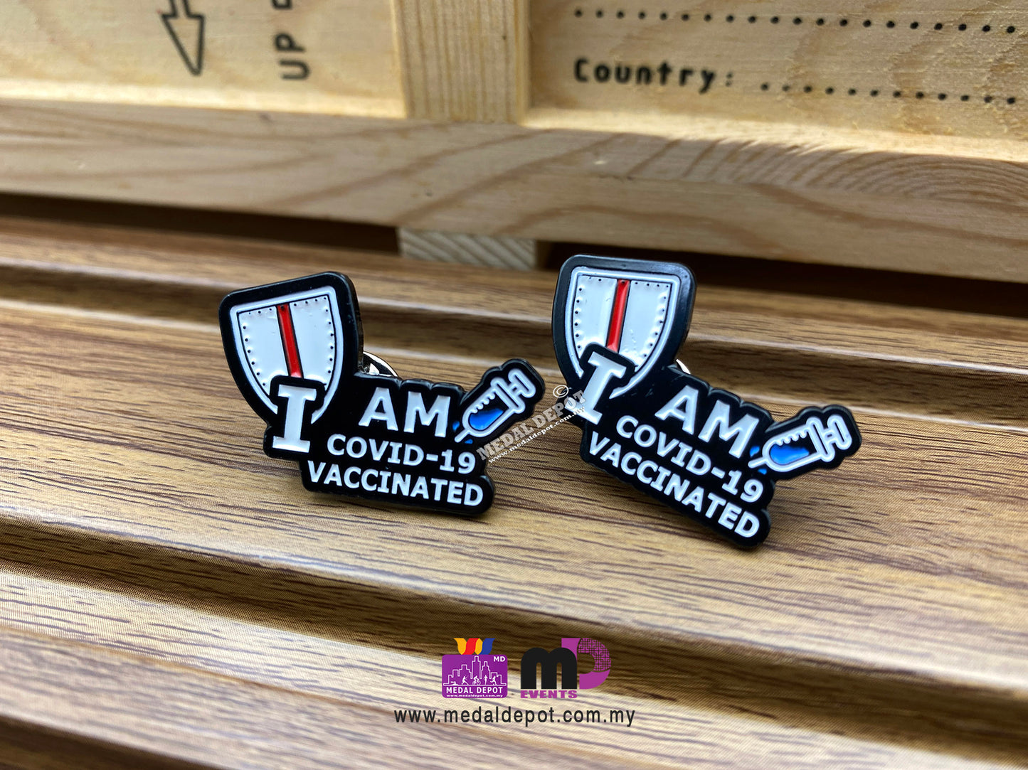I am Covid-19 Vaccinated lapel pin/badge