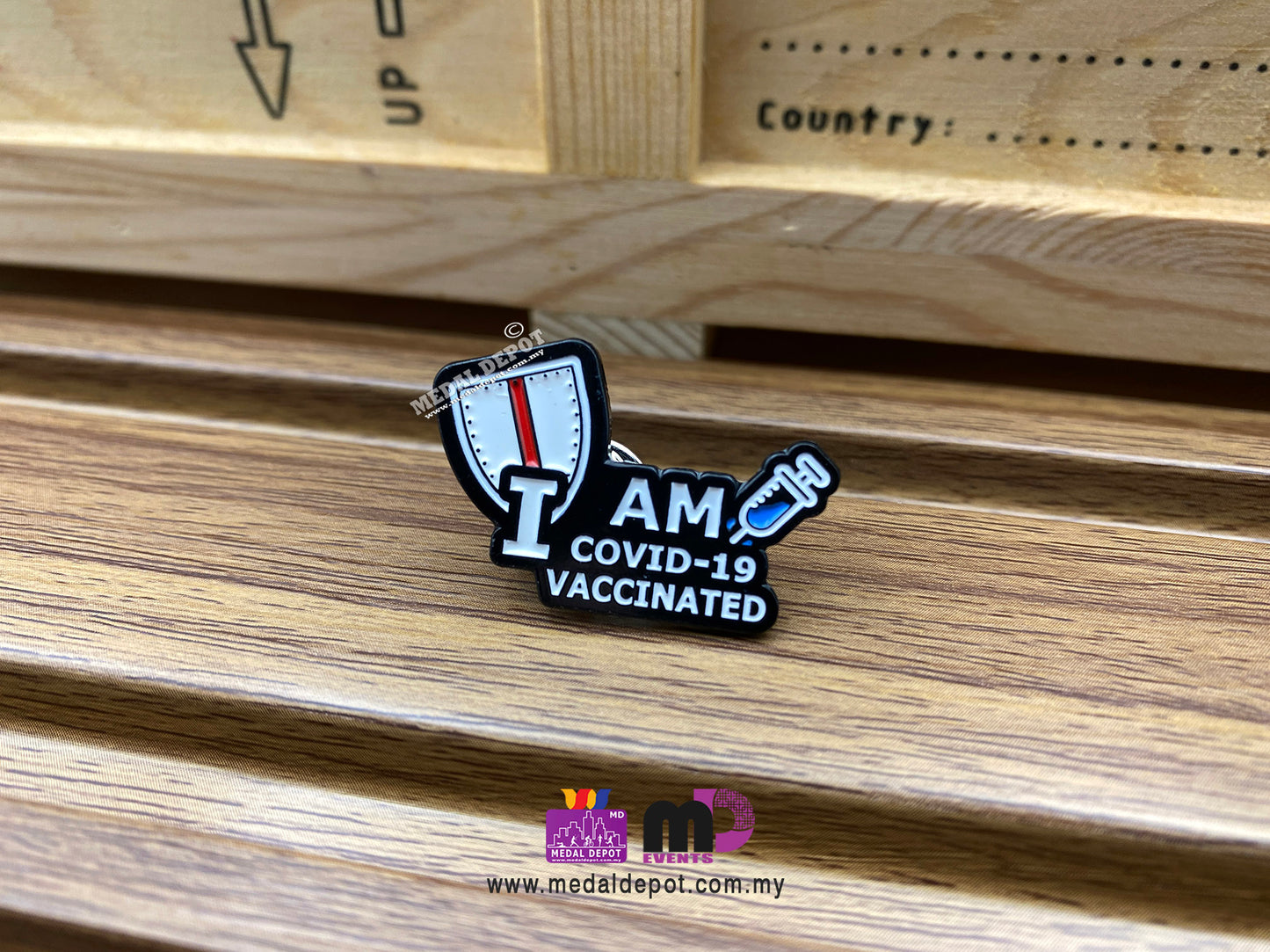 I am Covid-19 Vaccinated lapel pin/badge