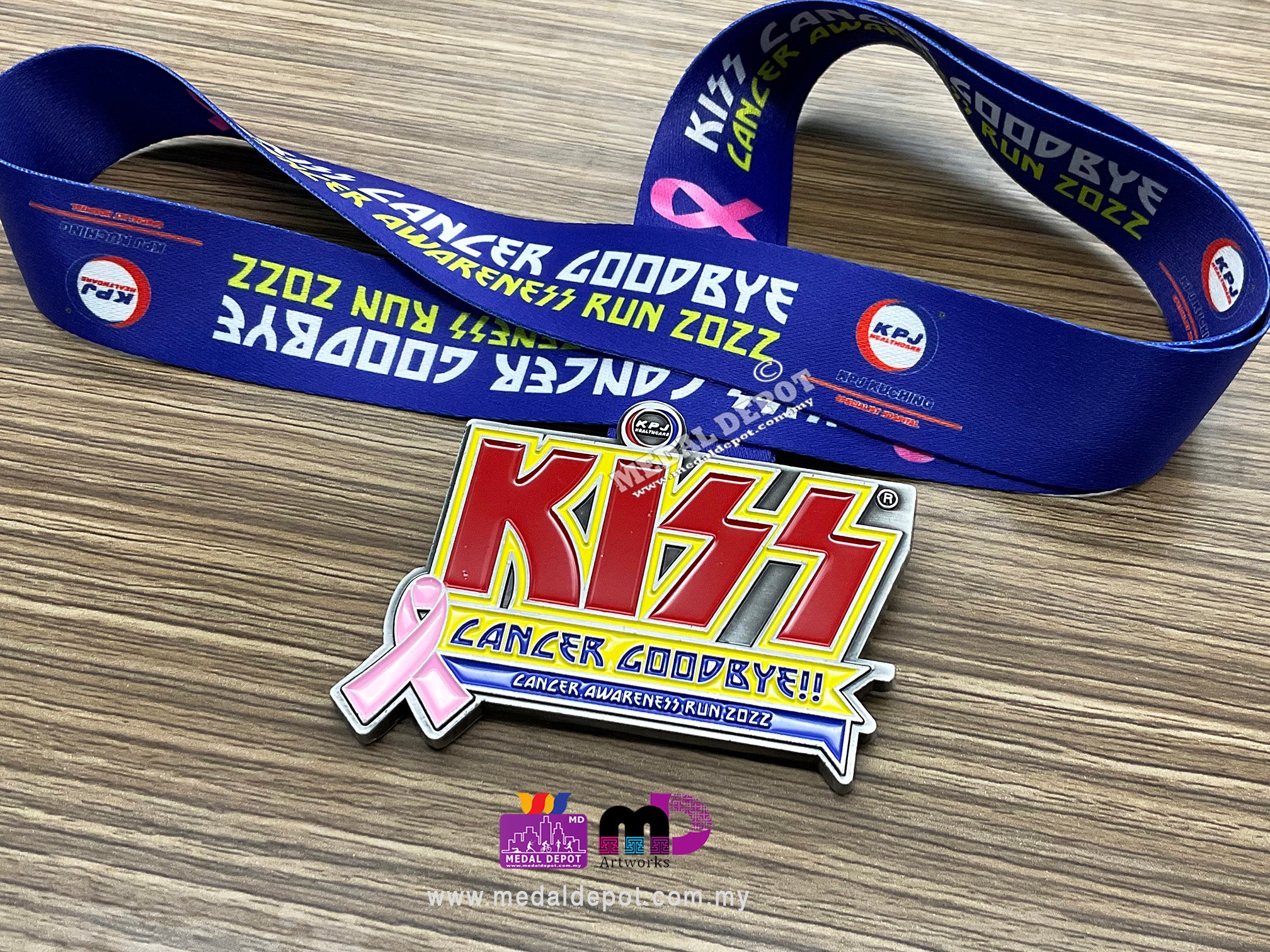 Cancer Run Ribbon KPJ Cancer Awareness Run 2022 medal – Medal Depot